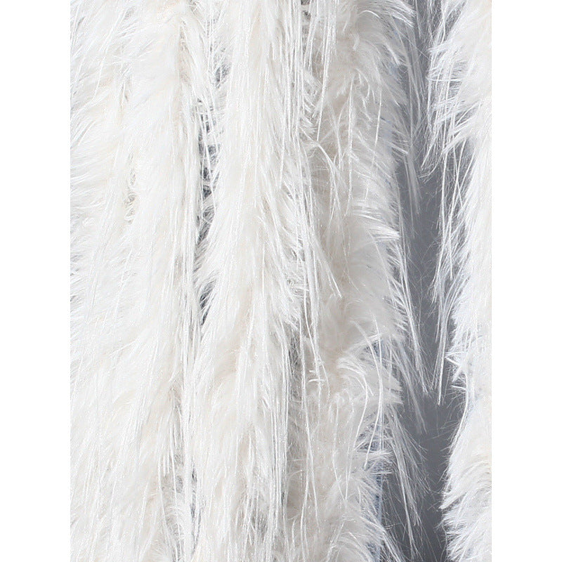 Washed Up Feather Trim High Waist Jeans