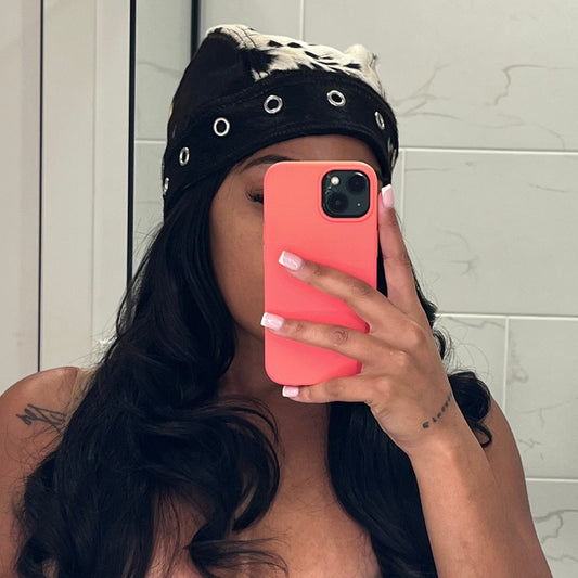 Lace Up Cow Pattern Hat