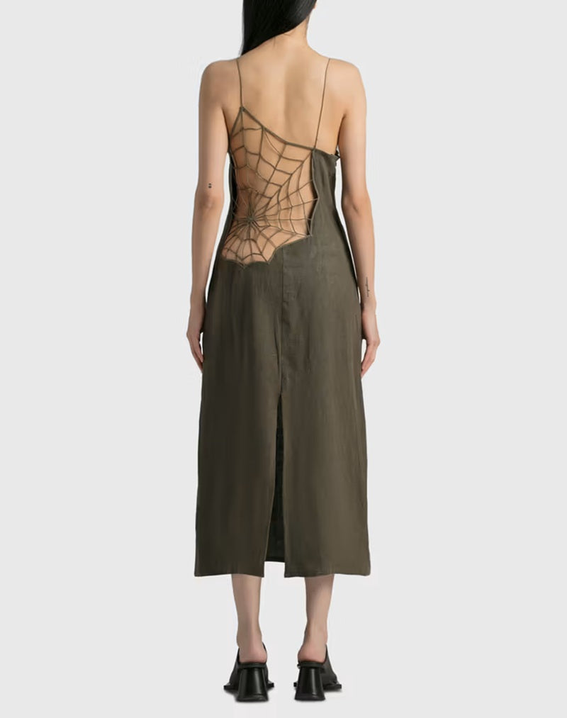 Cobweb Cut Out Slip Dress