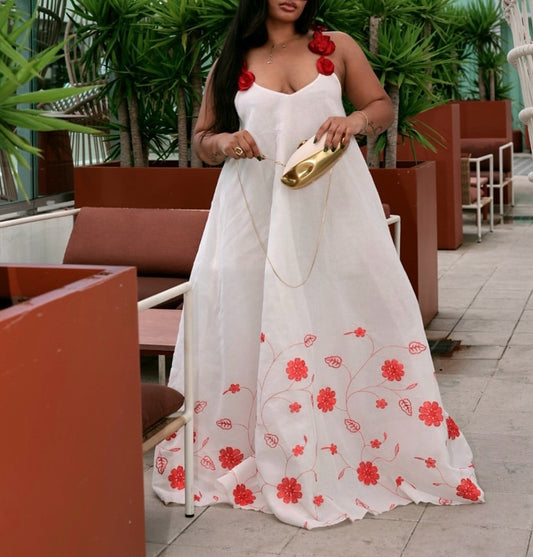 Rose Bloom Maxi Dress