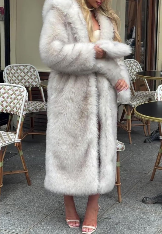 Ethereal Frost Fur Coat