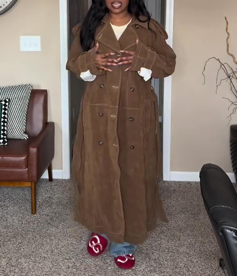 Vintage Suede Trench Coat