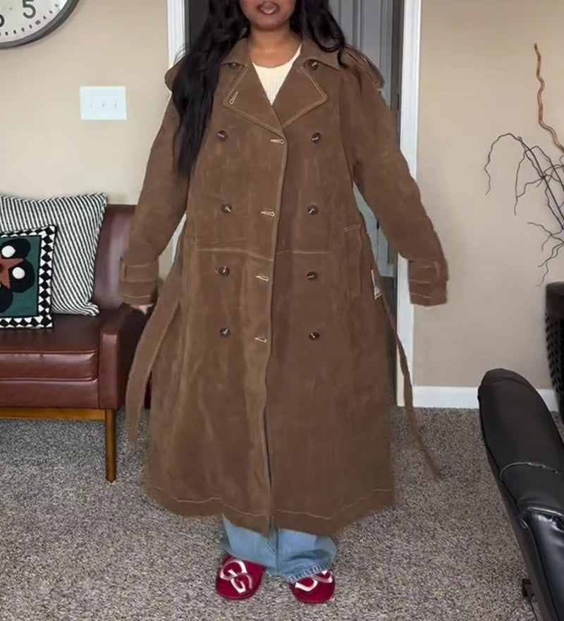 Vintage Suede Trench Coat