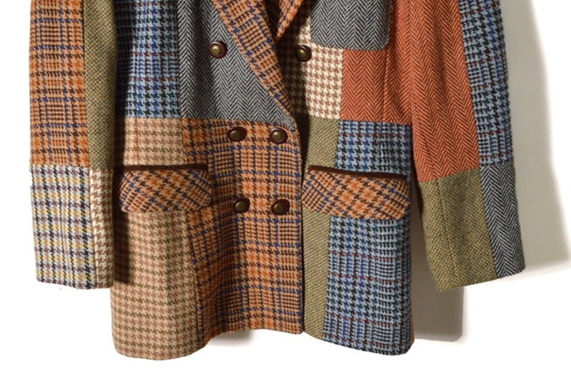 Plaid Patchwork Blazer Jacket