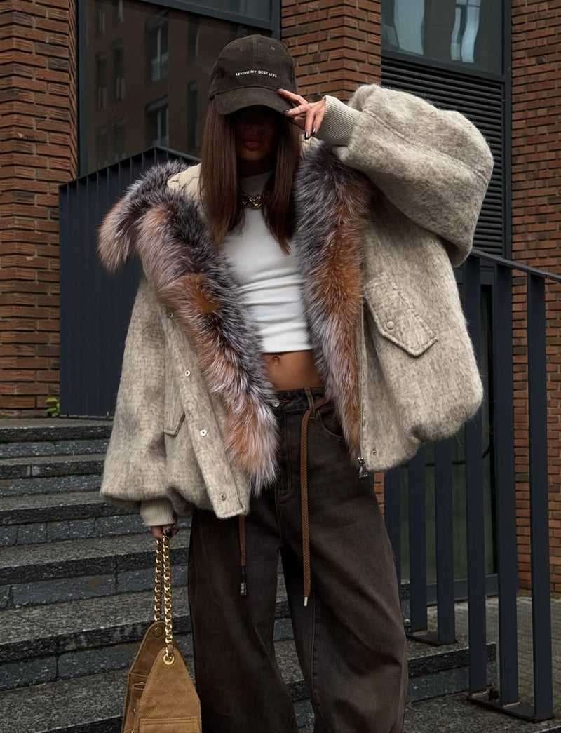 Amber Fluff Oversized Coat