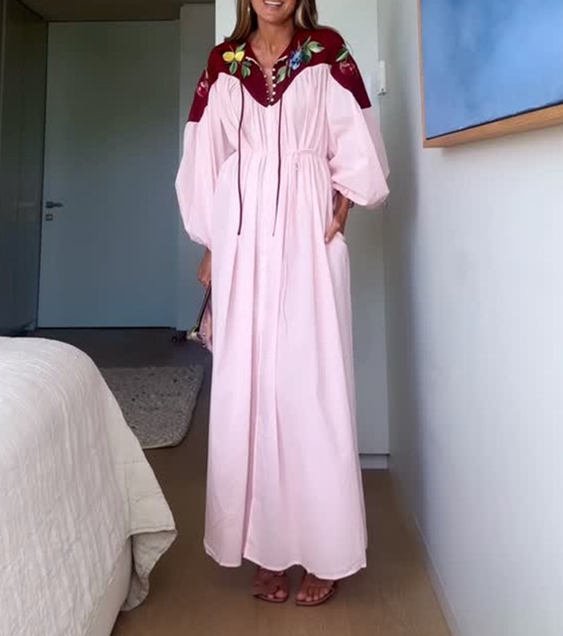 Blossom Embroidery Kaftan Dress