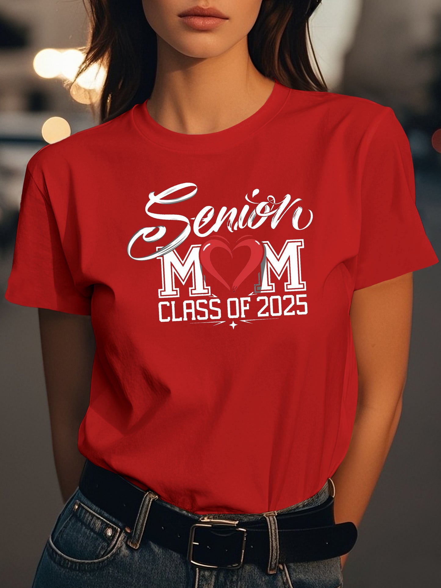 Senior MOM CLASS OF 2025 Fashion women's pure cotton T-shirt short sleeves