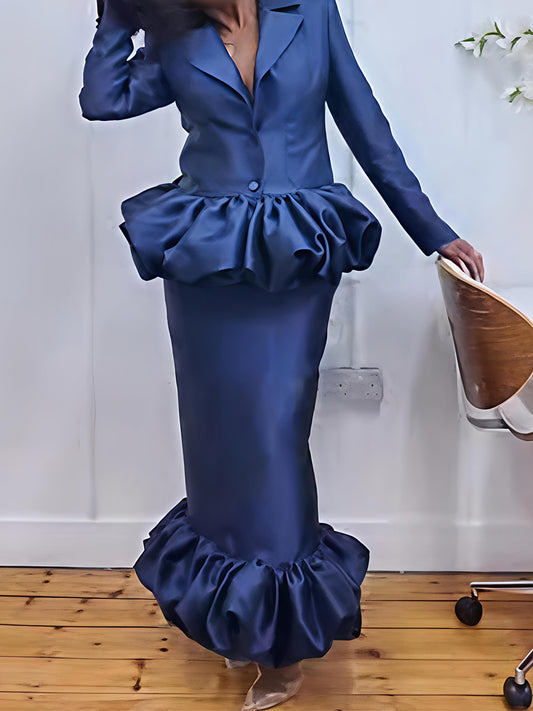 Elegant Balloon Hem Two Pieces Dress