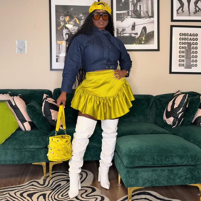 Buttons Adjustable Strap Bucket Bag