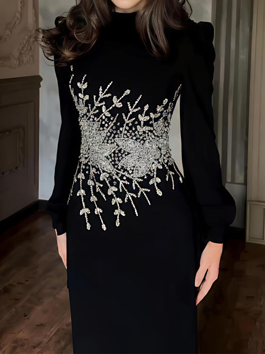 Rhinestone Sparkle Lace-up Party Maxi Dress