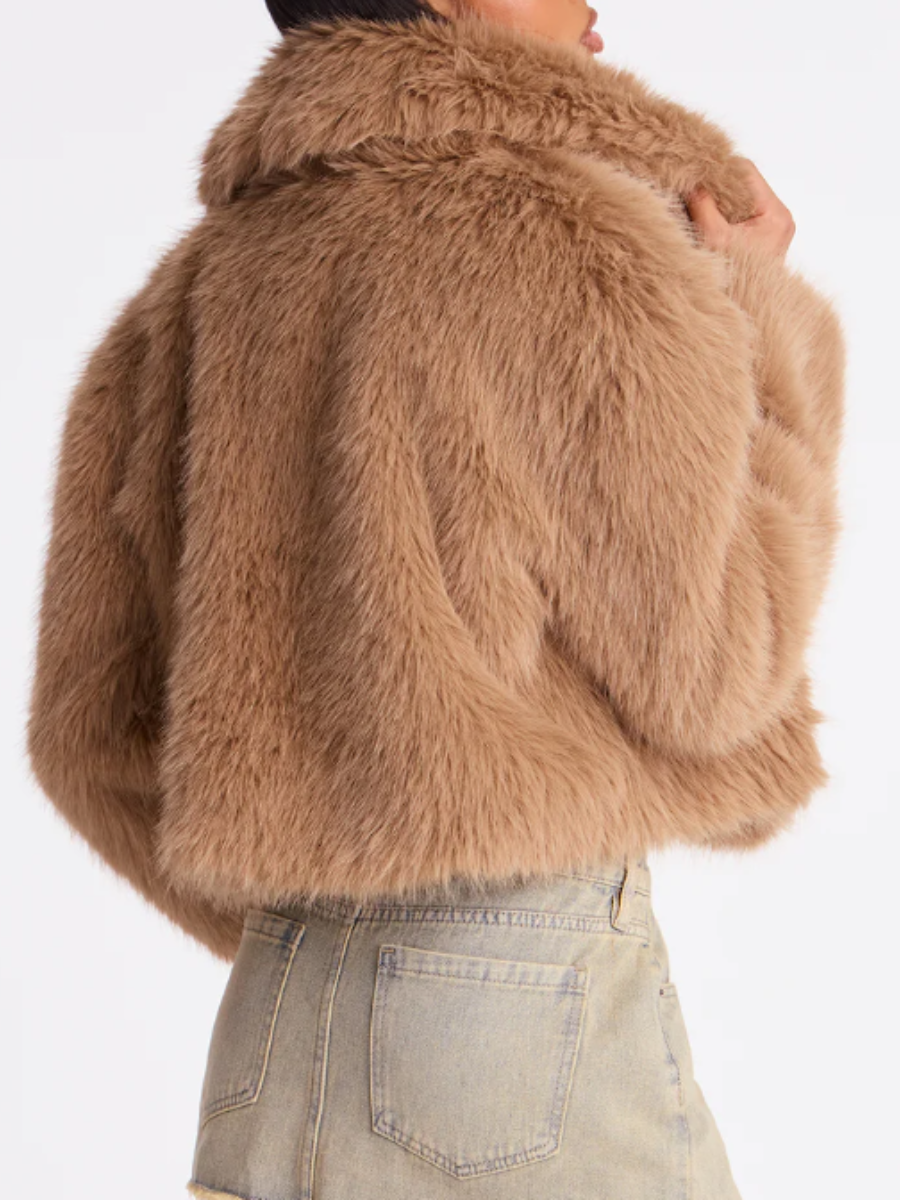 Faux Fur Lapel Coat