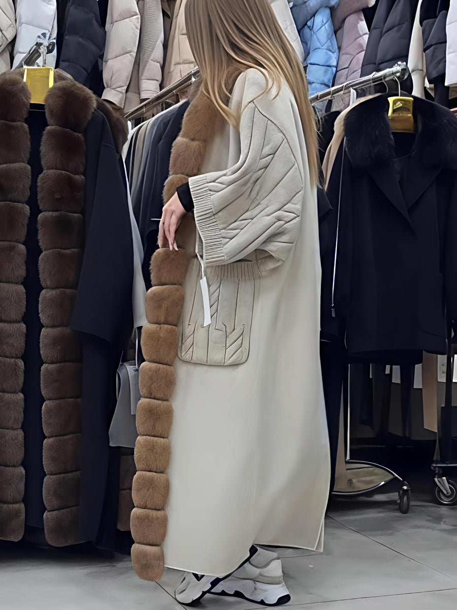 Faux Fox Fur Sweater Long Cardigan