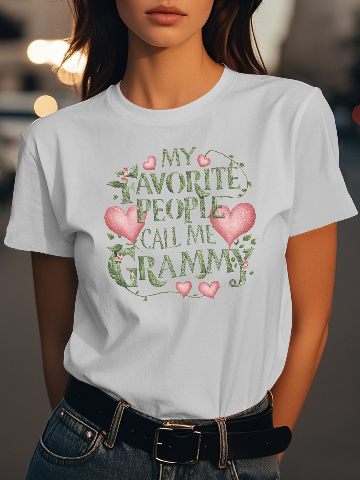 My Favorite People Call Me Grammy Fashion women's pure cotton T-shirt short sleeves