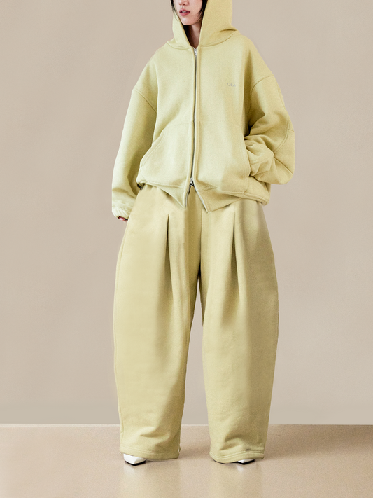 Hooded Solid Color Zipper Suit