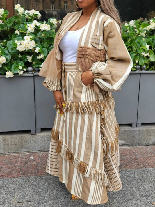 Striped Fringed Suit