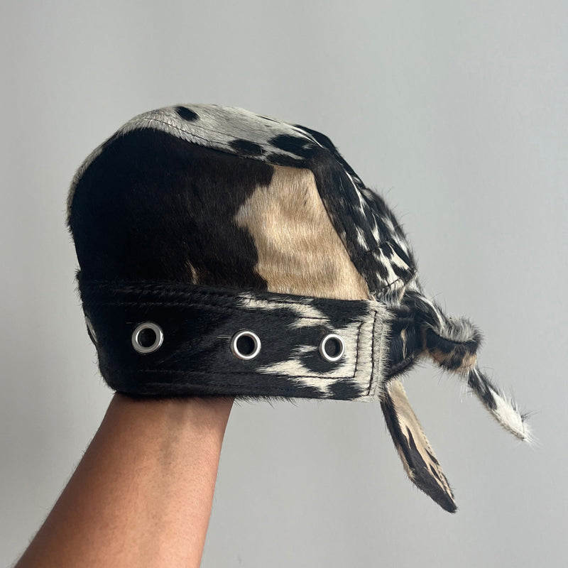 Lace Up Cow Pattern Hat