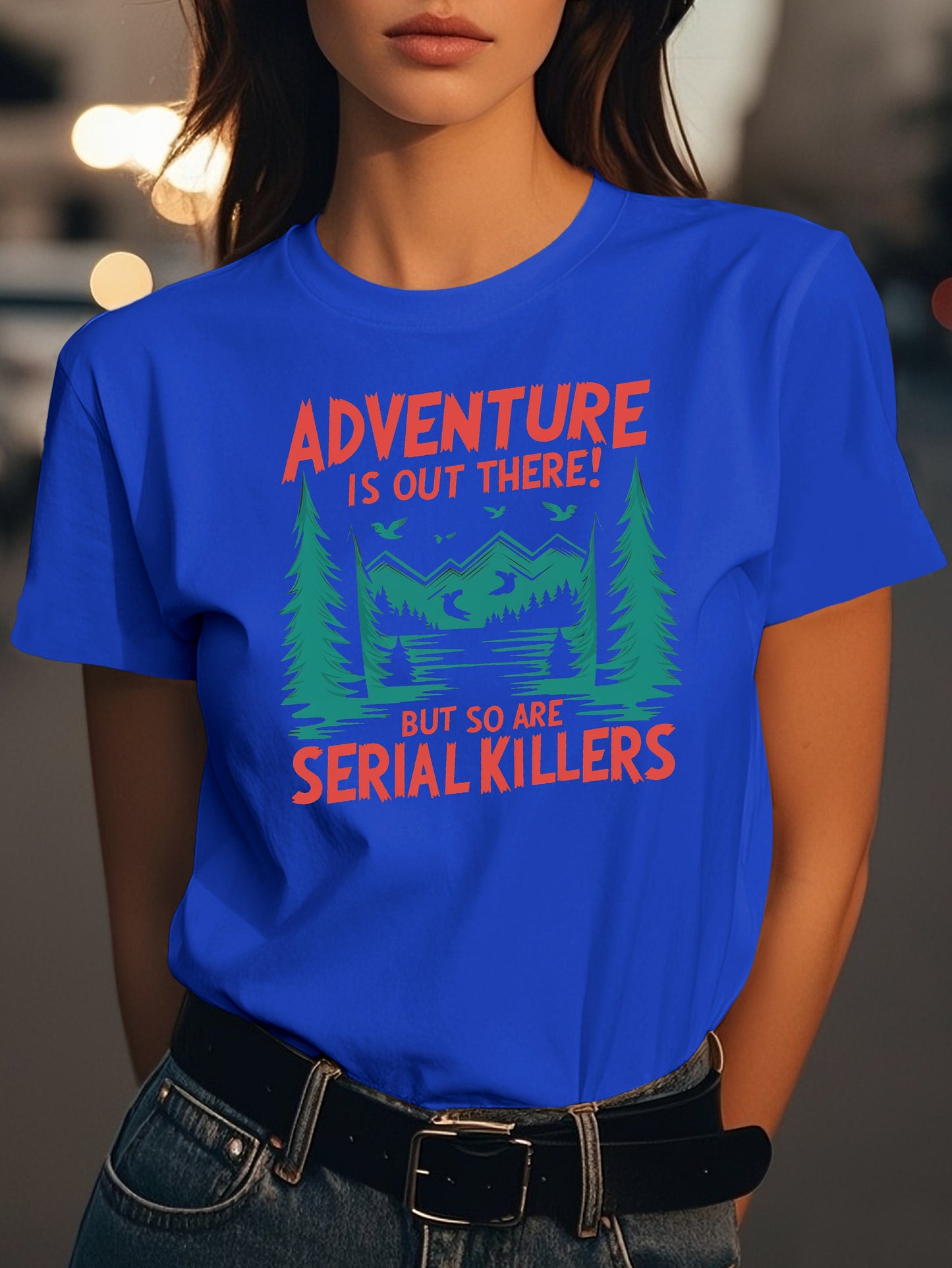 Adventure is out there Fashion women's pure cotton T-shirt short sleeves