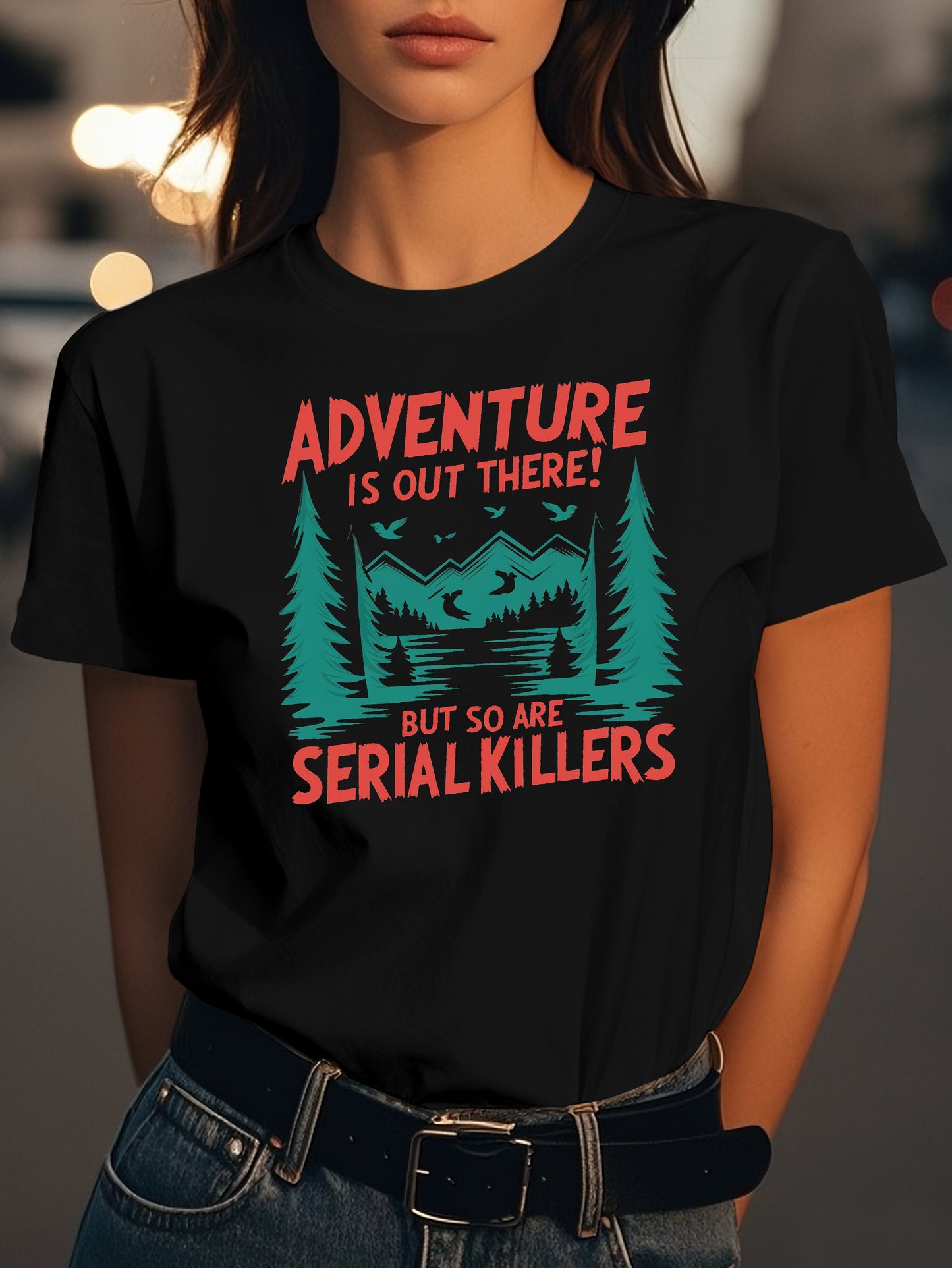 Adventure is out there Fashion women's pure cotton T-shirt short sleeves