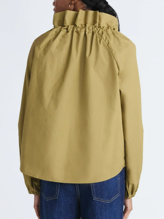 Ruffled Collar Long Sleeve Top