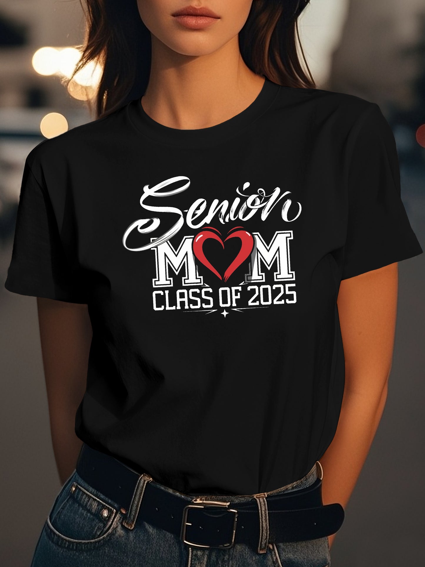 Senior MOM CLASS OF 2025 Fashion women's pure cotton T-shirt short sleeves