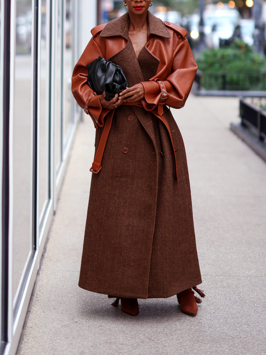 Faux Leather Coat