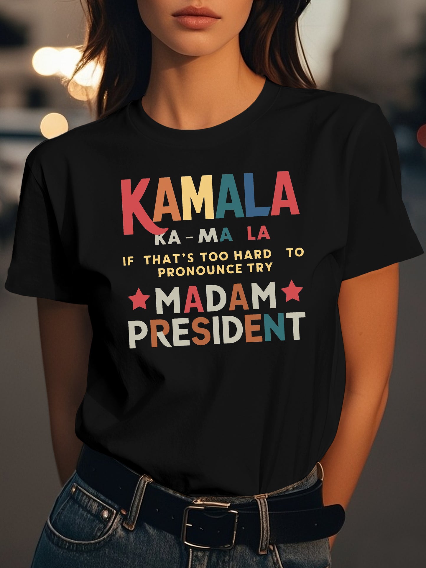 Kamala MADAM PRESIDENT Fashion women's pure cotton T-shirt short sleeves