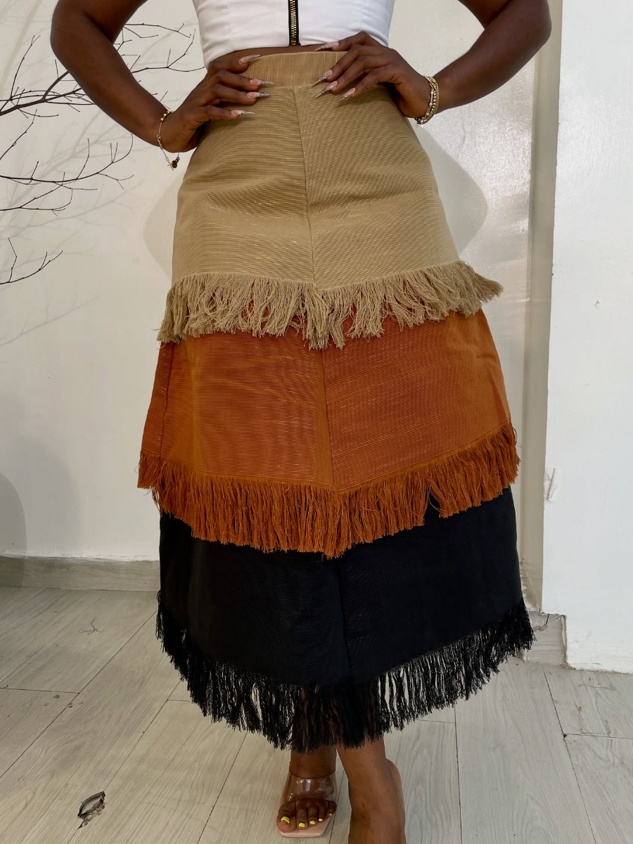 Fringed Skirt Suit