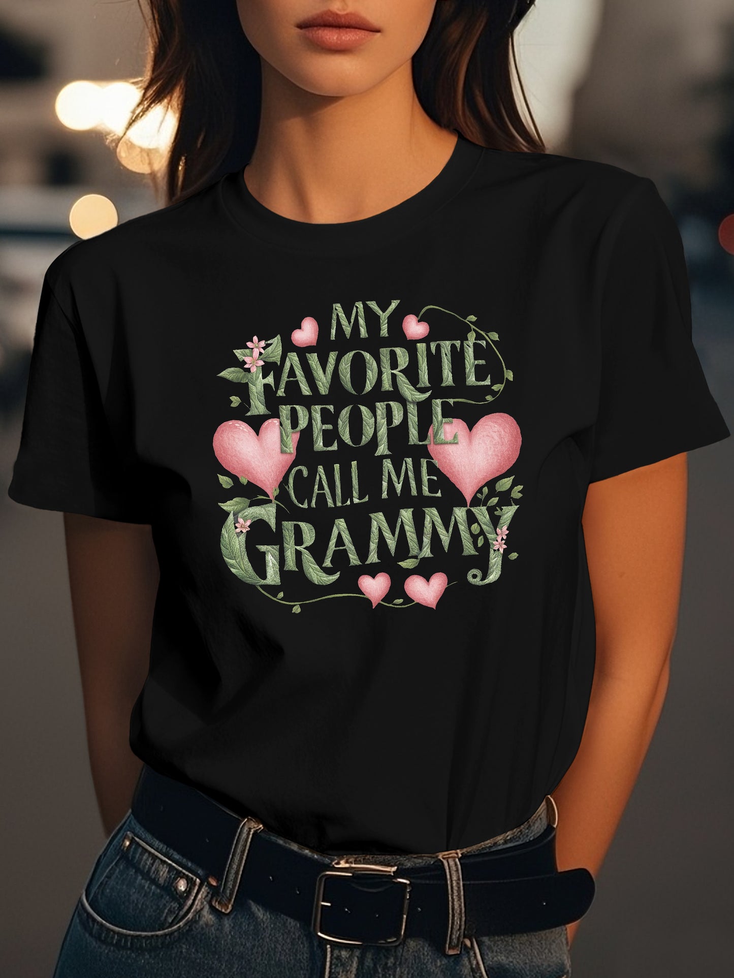 My Favorite People Call Me Grammy Fashion women's pure cotton T-shirt short sleeves