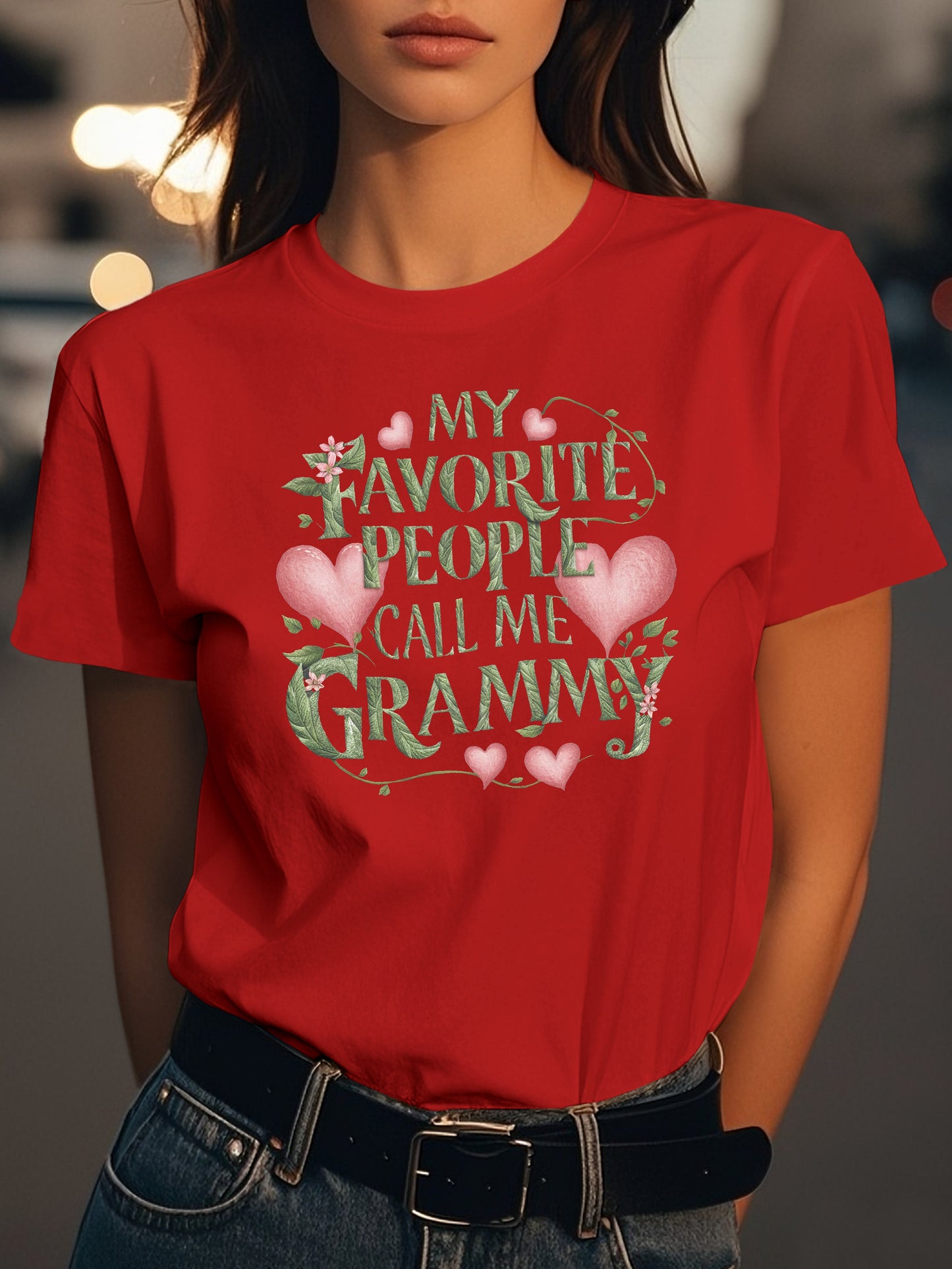 My Favorite People Call Me Grammy Fashion women's pure cotton T-shirt short sleeves