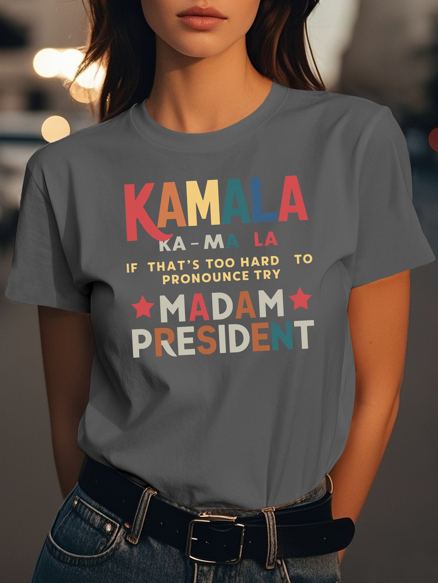 Kamala MADAM PRESIDENT Fashion women's pure cotton T-shirt short sleeves