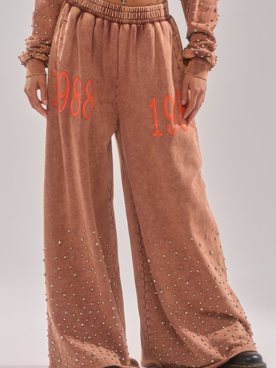 Rhinestone Decorative Sports Style Suit