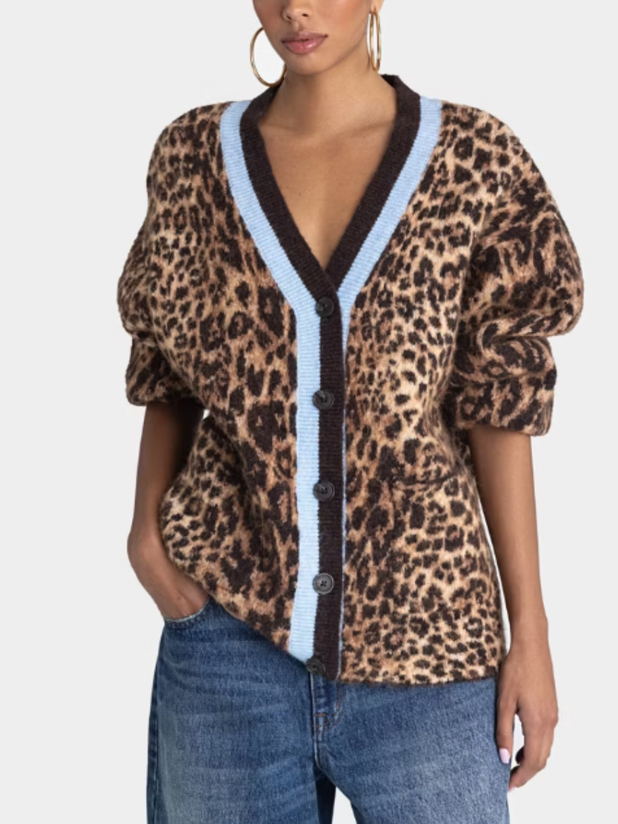 Leopard Button Cardigan