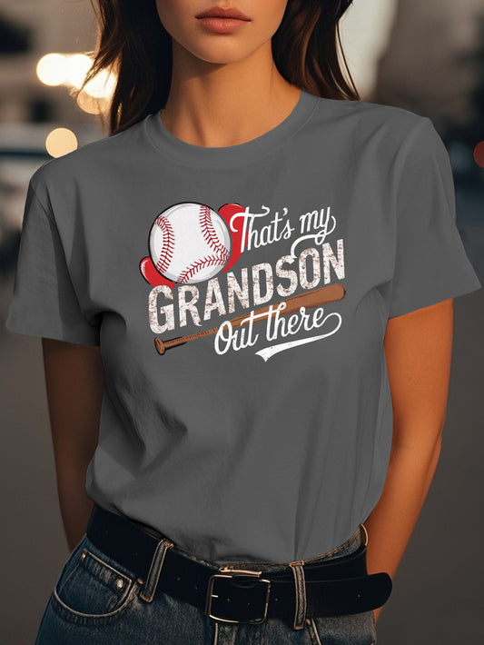 that s my GRANDSON Fashion women's pure cotton T-shirt short sleeves