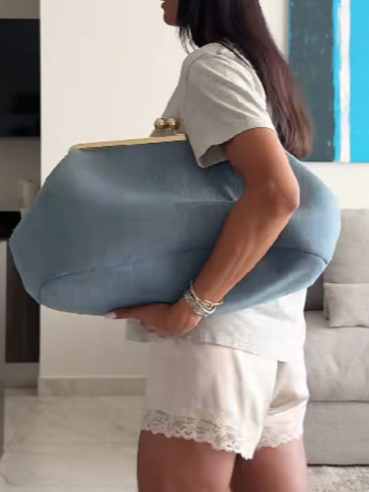 Denim Oversized Tailored Clutch