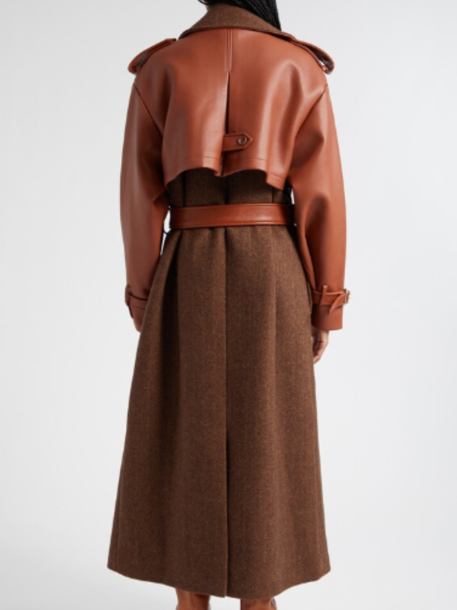 Faux Leather Coat
