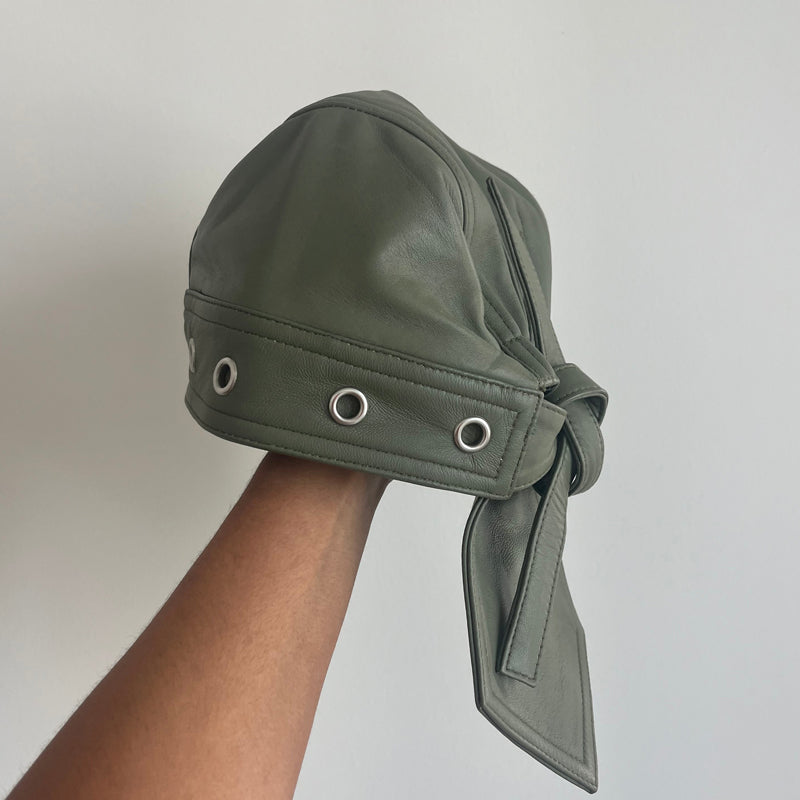 Eyelet Detail Lace-up PU Hat