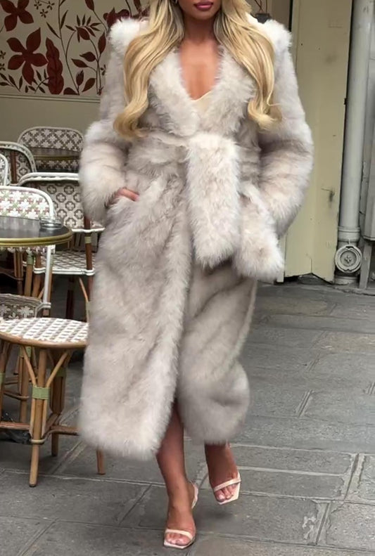Ethereal Frost Fur Coat