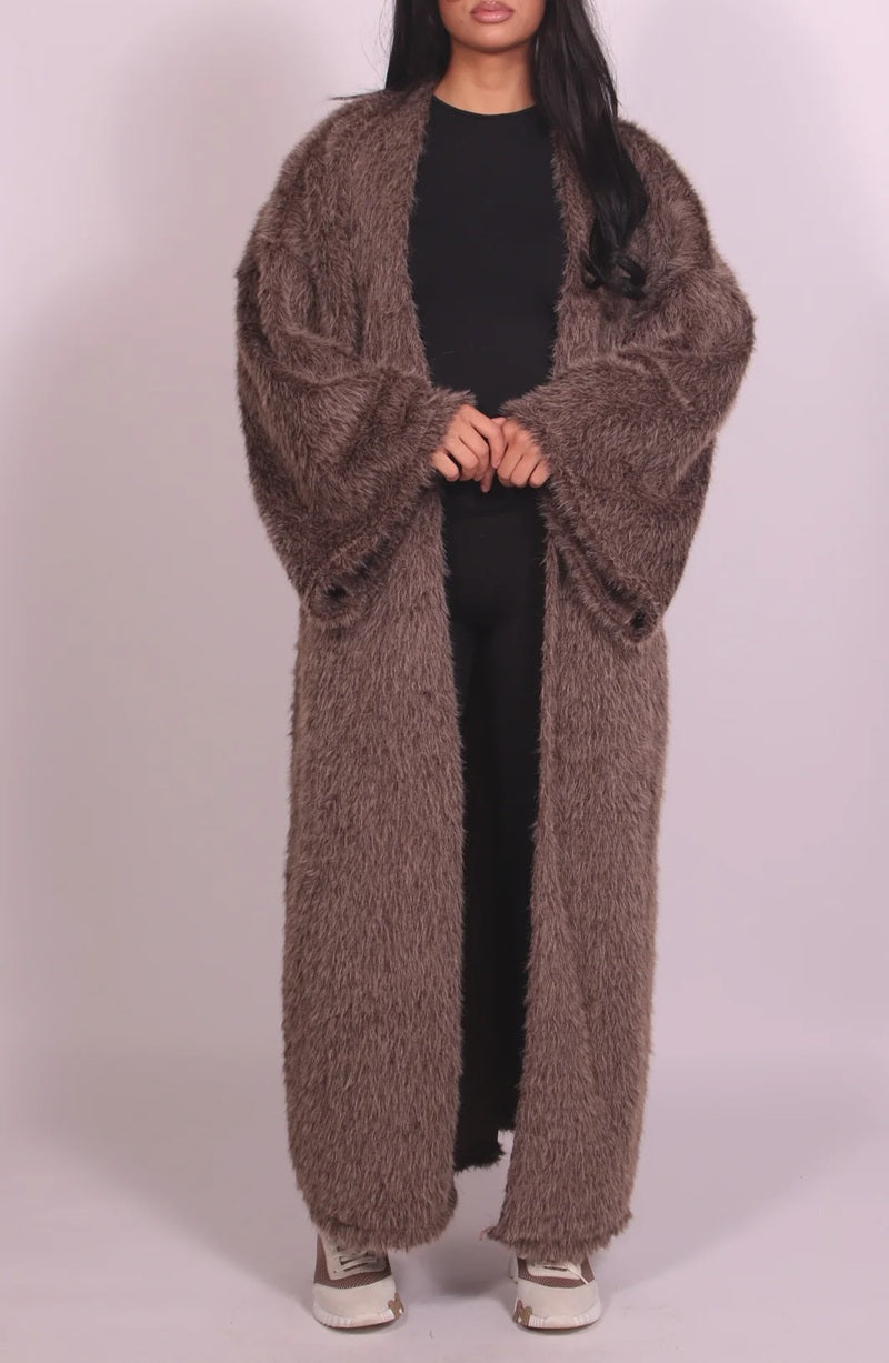 Fuzzy Oversized Maxi Cardigan