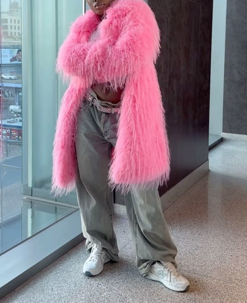 Fuchsia Fluff Coat