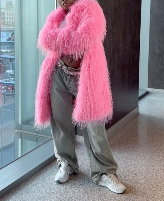 Fuchsia Fluff Coat
