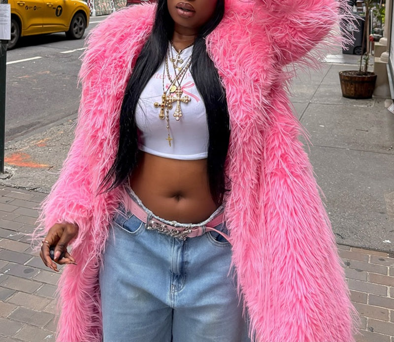 Fuchsia Fluff Coat