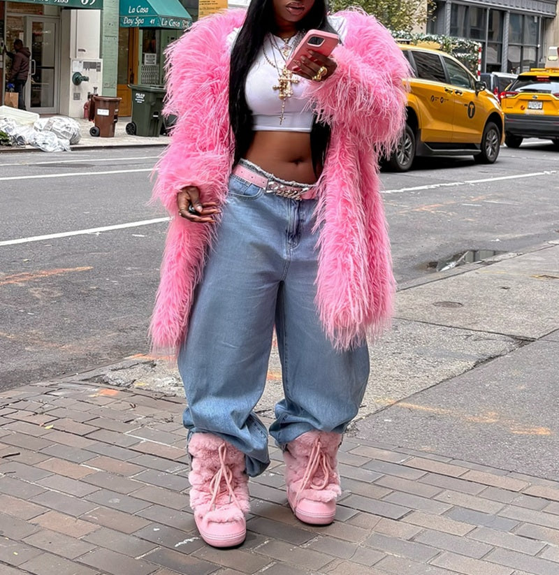Fuchsia Fluff Coat