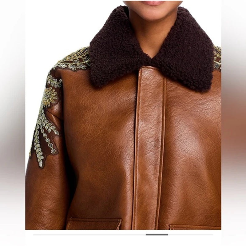 Vintage Embroidered Leather Jacket