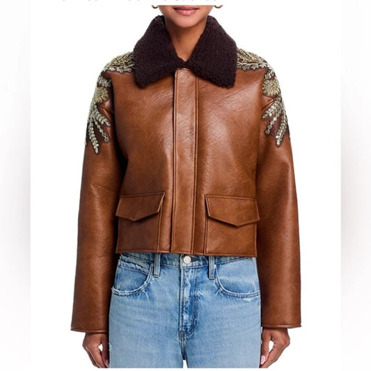 Vintage Embroidered Leather Jacket