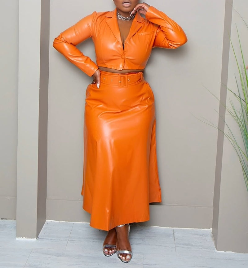 Orange Leather Suit
