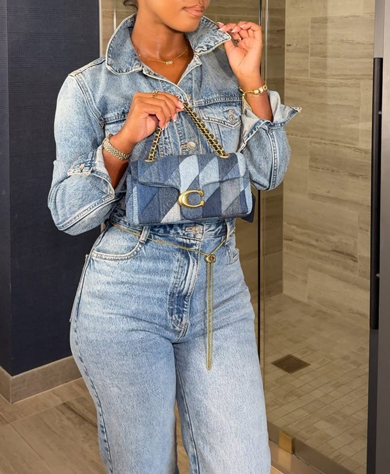 Vintage Washed Denim Suit