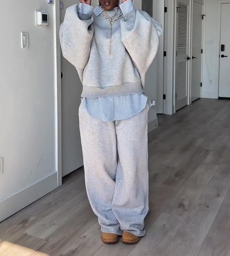 Pale Loose Casual Two-Piece Set