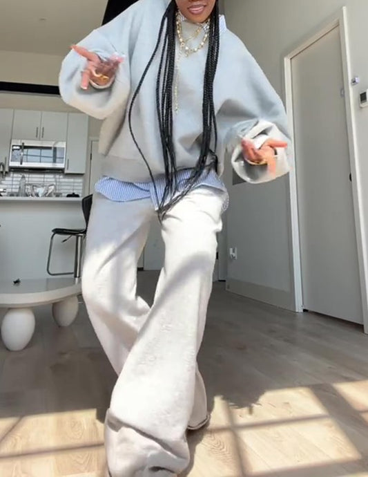 Pale Loose Casual Two-Piece Set