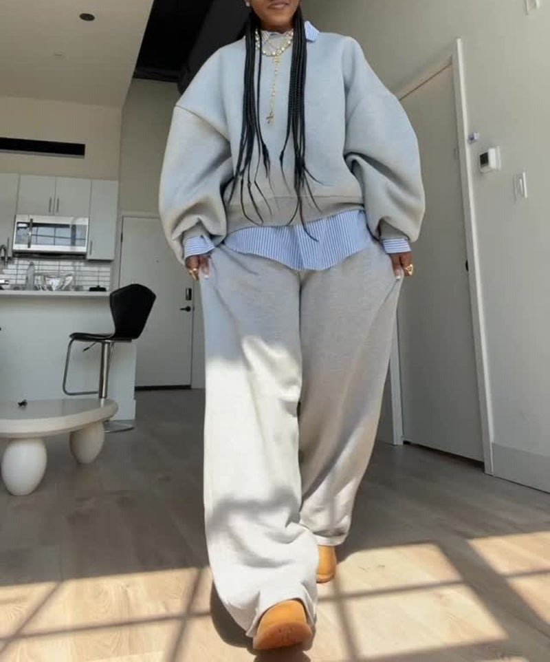 Pale Loose Casual Two-Piece Set