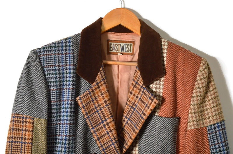 Plaid Patchwork Blazer Jacket
